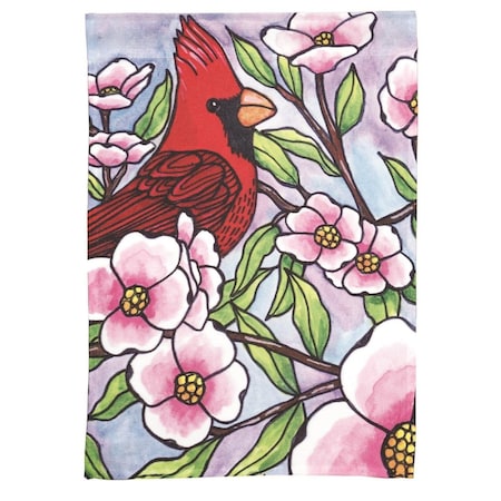 13 X 18 In Print Cardinal Dogwood Blooms Print Garden Flag